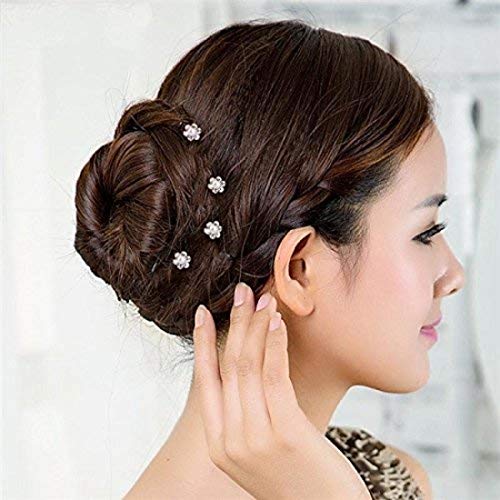 Manodhruva® 48 Pcs Bridal Hair Accessories Fancy Silver Pearl Hair Juda Pin for Bun Styling for Women Girls, Pack of 48 Pins, 1 cm Diameter with 6.5 cm Total Length - Image 5
