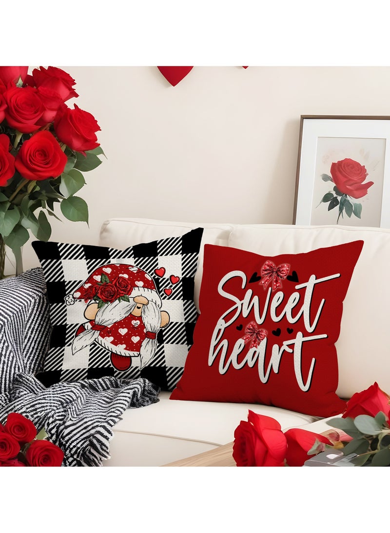 4 Pieces Heart Pattern Pillow Covers 45*45cm Home Sofa Seat Cushion Covers Decor Pillow Cases Only Covers - Image 3