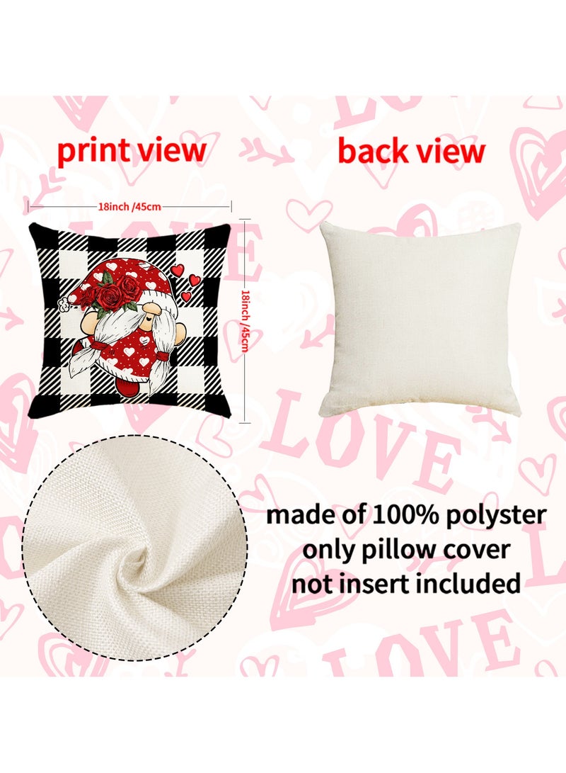 4 Pieces Heart Pattern Pillow Covers 45*45cm Home Sofa Seat Cushion Covers Decor Pillow Cases Only Covers - Image 4