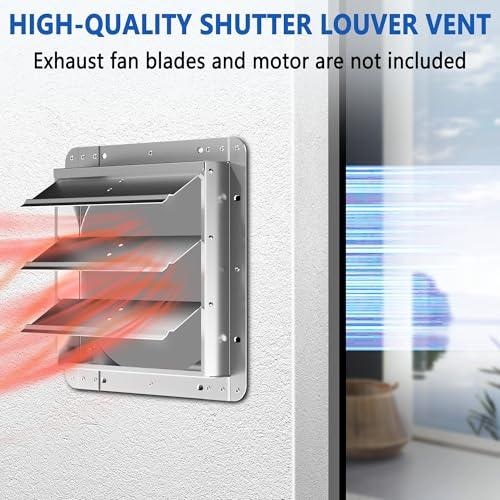 HYITCL 10 Inch Galvanized Shutter Exhaust Louver Vent, Automatic Gravity Shutter Louver Vent for Home Attics, Workshops, Barn, Greenhouse (Motor&Blades are not Included) - Image 3