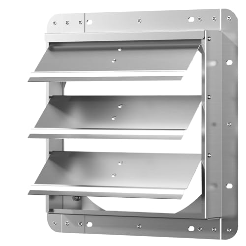 HYITCL 10 Inch Galvanized Shutter Exhaust Louver Vent, Automatic Gravity Shutter Louver Vent for Home Attics, Workshops, Barn, Greenhouse (Motor&Blades are not Included) - Image 1