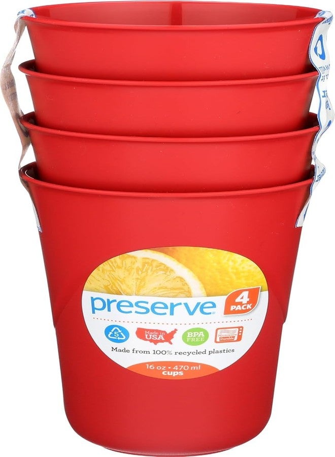 Preserve Everyday 16 Ounce Cups, Set of 4, Pepper Red - Image 1