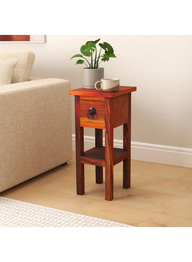 vm decor™ Sheesham Wood Furniture Bed Side End Tables with 1 Drawer for Living Room (Natural Brown Finish) Specially Designed Quality Certified Furniture for Home Living Room Bedroom Guest Room - Image 2