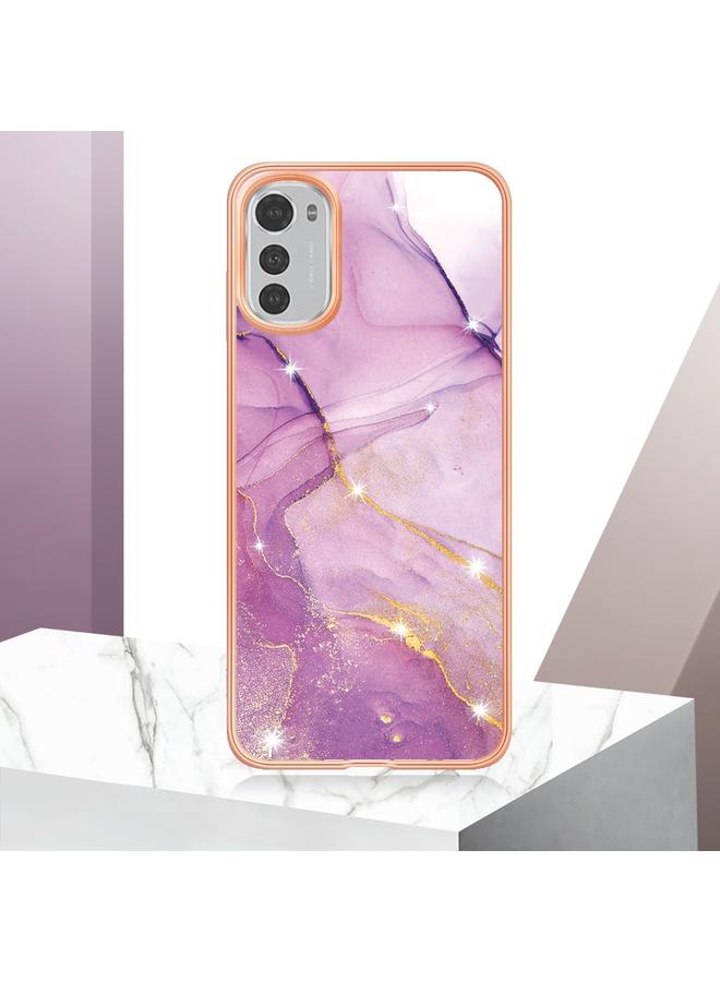 erorex Case For Motorola Moto E32 4G / E32s Electroplating Marble Dual-side IMD Phone Case - Image 5