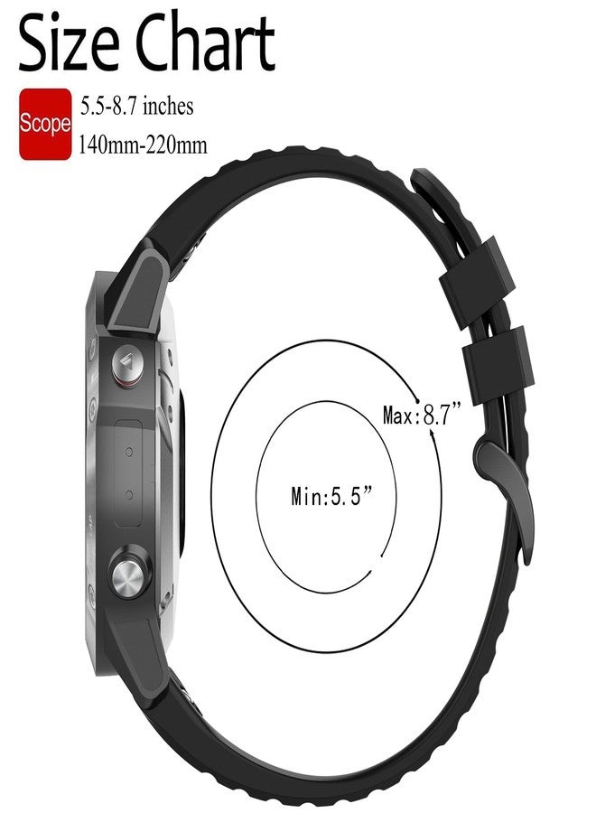QGHXO سوار بديل لساعات Garmin Approach S60/S62/S70 مقاس 47 مم، وسوار Quickfit مقاس 22 مم بديل لساعات Garmin Forerunner 935/945/955/965/745/Quatix 7/6/5 (بدون جهاز تتبع) - Image 3