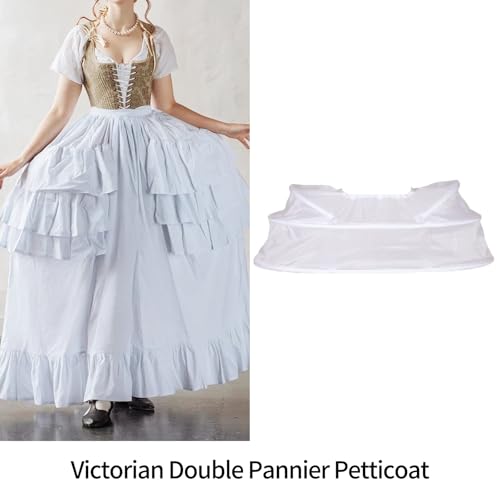 BBSET Women's 18th Century Pannier Underskirt Extra Wide 48"across -Victorian Bustle Hoop Skirt Crinoline Historical Marie Antoinetteite Costume Cage Pannier-Petticoat Skirt Crinoline - Image 2
