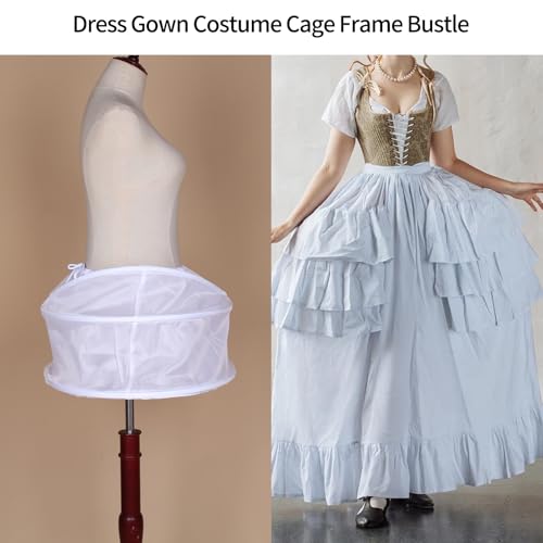 BBSET Women's 18th Century Pannier Underskirt Extra Wide 48"across -Victorian Bustle Hoop Skirt Crinoline Historical Marie Antoinetteite Costume Cage Pannier-Petticoat Skirt Crinoline - Image 5