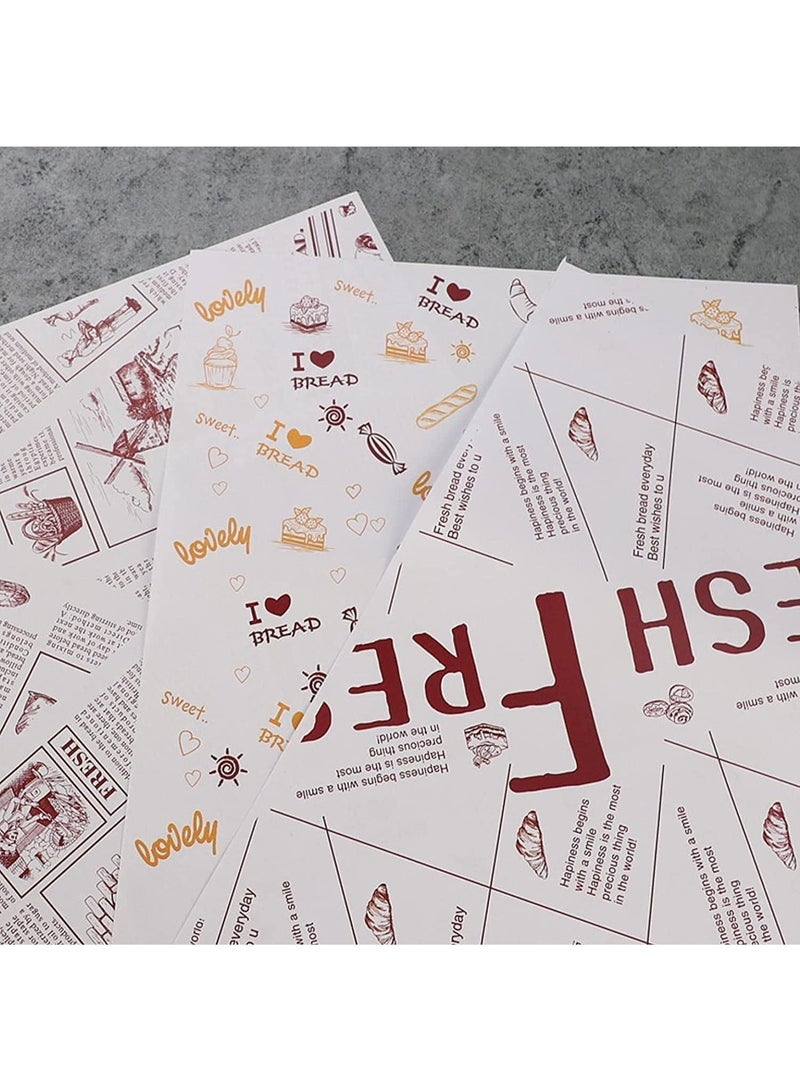 ١٠٠ ورقة من ورق تغليف الطعام، ورق ساندويتش بنمط معجنات، ورق شمع مقاوم للزيت للاستخدام مرة واحدة، صديق للبيئة، غير سام، للطعام، والصابون المصنوع يدويًا، والبسكويت والكراميل - Image 5