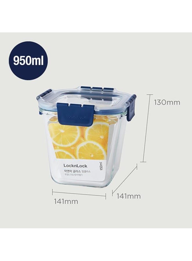 LOCK & LOCK Topclass Square Heat Resist. Glass Cont. 950Ml - Image 4