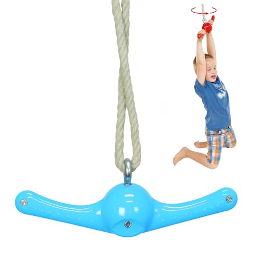 AMYESE Swing Spins 360 Spinner Swing for Boys Girls Indoor Outdoor Twister Activity Flip Toy for Teens Exercise Build Kids Body Strength Basement Playground Backyard Fun Accessory Blue - Image 1