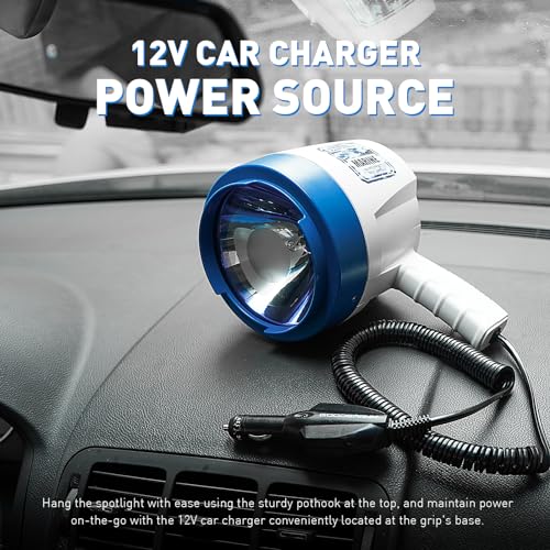 GOODSMANN Spotlight Outdoor Handheld 12v Spot Light 1200 Lumen spotlights with Cigarette Lighter for Boat Marine Glare-Free Bright Plug in Spotlight for Car Corded Floodlight - Image 4