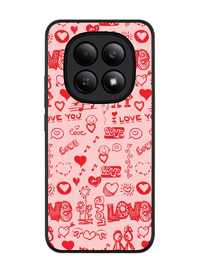 For Xiaomi Redmi Note 15 4G Case,Slim fit Camera Protection, Shockproof Thin Phone cover  - Love Doodle