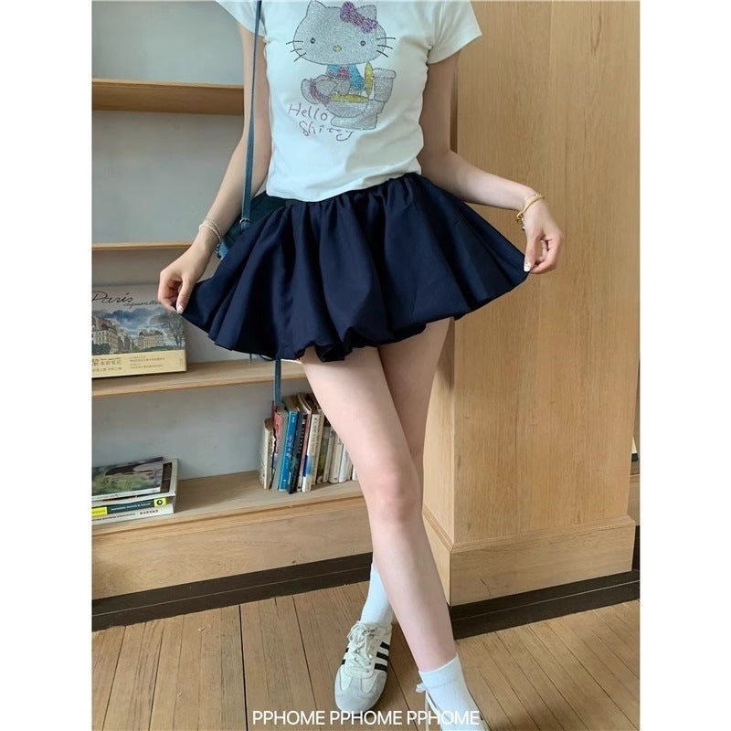 Pphome***~Cake Tutu Skirt Plaid Bud Skirt Age-Reducing Tutu Skirt Anti-Exposure Skirt Short Skirt - Image 5