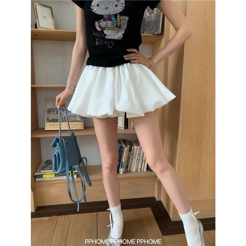 Pphome***~Cake Tutu Skirt Plaid Bud Skirt Age-Reducing Tutu Skirt Anti-Exposure Skirt Short Skirt - Image 4