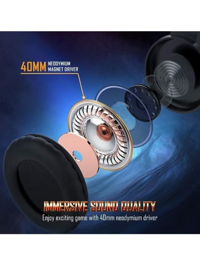 onikuma Professional Gaming Headphone with RGB Backlight – High-Quality Stereo Sound, Noise-Canceling Microphone, and Comfortable Design – Adjustable Headband, Soft Ear Cushions – Ideal for Gaming, Streaming & Communication - Image 4