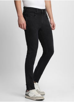 Dennis Lingo Slim Fit Black Men's Cotton Poly Stretch Jeans with Button & Zip Closure  - Image 3