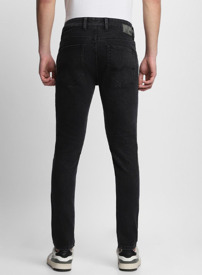 Dennis Lingo Slim Fit Black Men's Cotton Poly Stretch Jeans with Button & Zip Closure  - Image 5