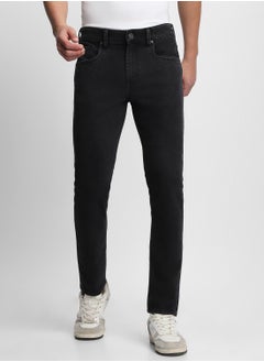 Dennis Lingo Slim Fit Black Men's Cotton Poly Stretch Jeans with Button & Zip Closure  - Image 2