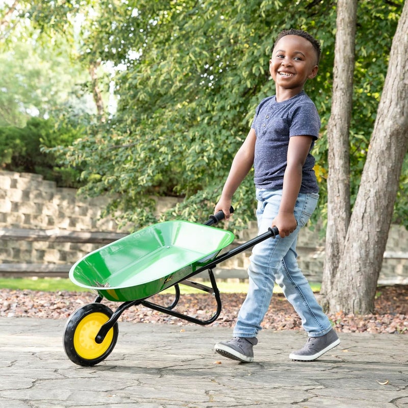 John Deere TOMY Kids Wheelbarrow - 34 Inch - Kids Gardening Tools - Toys - Ages 2 Years and Up - Image 4