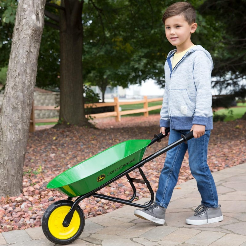 John Deere TOMY Kids Wheelbarrow - 34 Inch - Kids Gardening Tools - Toys - Ages 2 Years and Up - Image 5