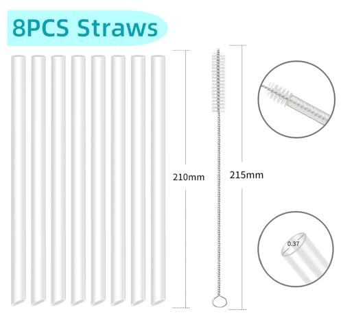 Joshey Replacement Straws for Stanley IceFlow 2.0 Flip Tumbler 24 oz (Only), 8 Pack BPA-Free Straws with 2 Cleaning Brushes, IceFlow 2.0 Accessories Parts - Image 2