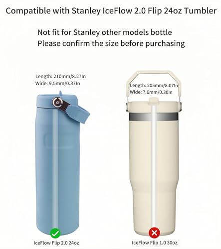 Joshey Replacement Straws for Stanley IceFlow 2.0 Flip Tumbler 24 oz (Only), 8 Pack BPA-Free Straws with 2 Cleaning Brushes, IceFlow 2.0 Accessories Parts - Image 3