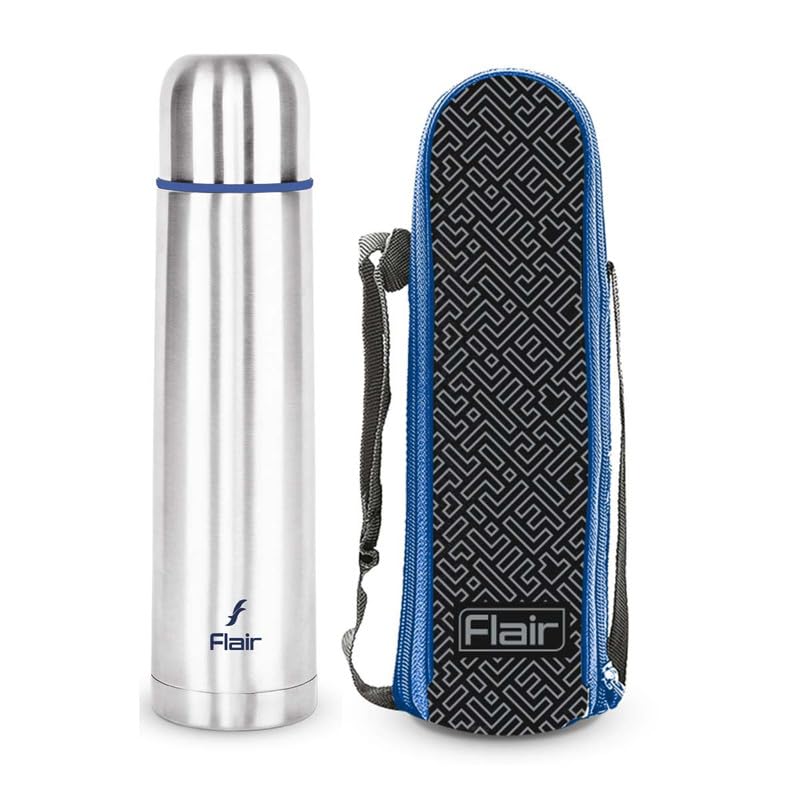 Flair Power Insulated Steel Bottle | Upto 24 Hours Hot & Cold | Leakproof, BPA-Free, Tough & Durable, Copper Coated-Double Walled, Rust Free Water Bottle (750 ml,Blue) - Image 1