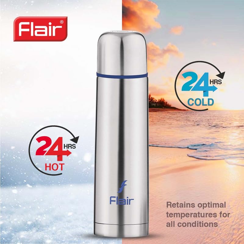 Flair Power Insulated Steel Bottle | Upto 24 Hours Hot & Cold | Leakproof, BPA-Free, Tough & Durable, Copper Coated-Double Walled, Rust Free Water Bottle (750 ml,Blue) - Image 3