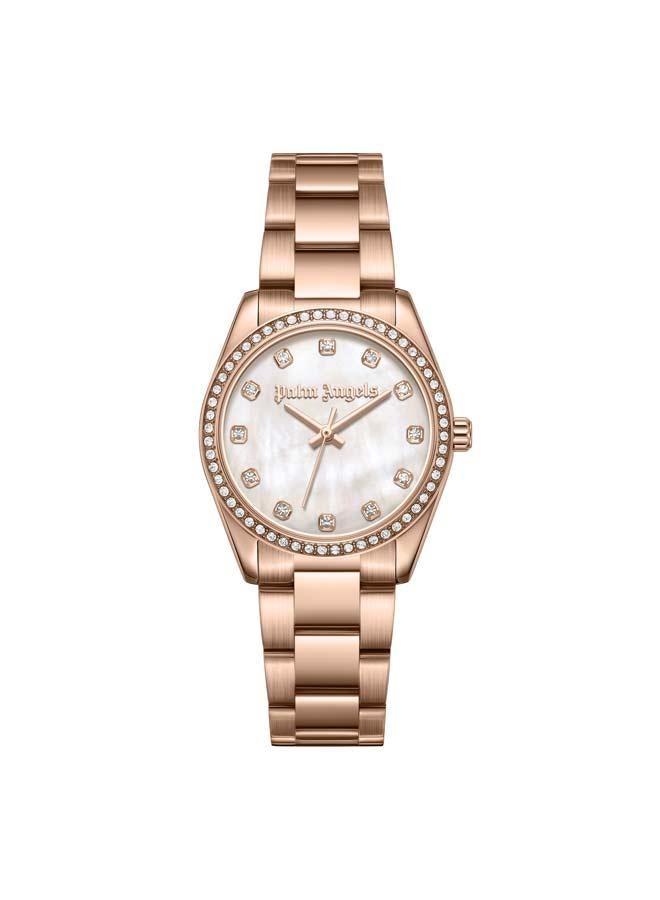 Palm Angels Lyra White Mother-of-pearl Dial Stainless Steel Bracelet Analog Watch for Women, 30mm - Image 1