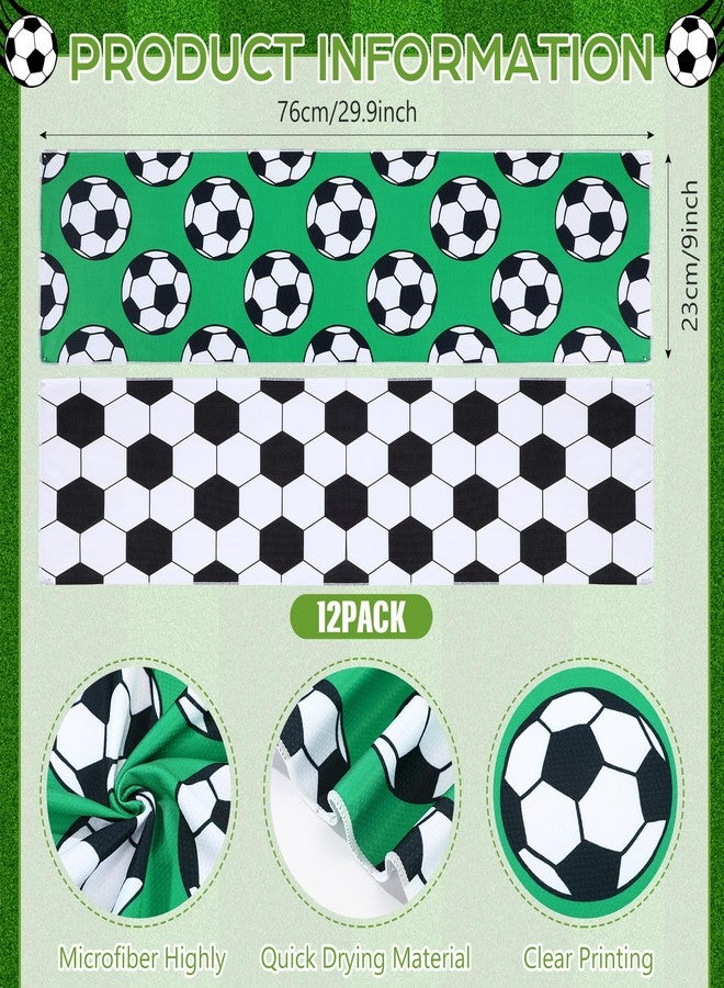 Remagr 12 Pcs Soccer Cooling Towels 30" x 9" Quick Dry Microfiber Sweat Towels for Workout, Gym, Running, Soccer Teams Sports Fans Party Favors Gifts - Image 2