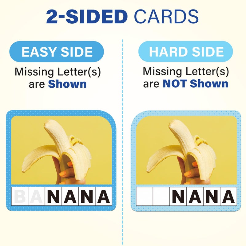 BenBen Spelling Games with 224 Flashcards, 2-4 Players, Learning Games for Kids Ages 4-8, Educational Toys for Kindergarten 1st 2nd 3rd Grade, Preschool Classroom Must Haves - Image 4