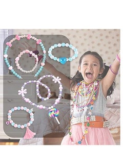 Grab Mantra Pearl Beads For Bracelet, Necklace, Jewelry, Earrings Making Kit with Unicorn Rainbow Flower Sparkling Charms, 24 Different Types Colorful Children DIY Set 500pcs  - Image 3
