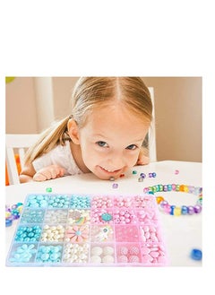 Grab Mantra Pearl Beads For Bracelet, Necklace, Jewelry, Earrings Making Kit with Unicorn Rainbow Flower Sparkling Charms, 24 Different Types Colorful Children DIY Set 500pcs  - Image 4