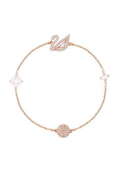 Rose Gold Plated Dazzling Swan Bracelet With Crystals