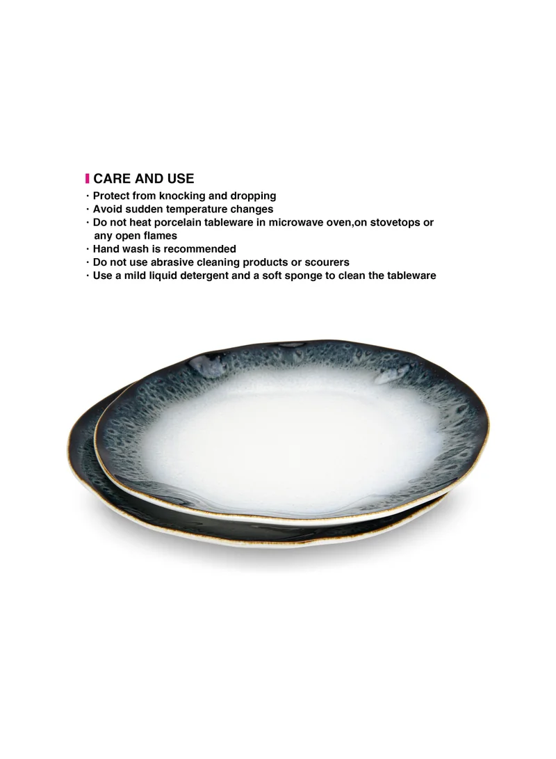 Fissman  Set of 2 Dinner Plates 26cm Galactica, Porcelain Plate For Serving, Main Courses And Meals, Microwave, Oven, and Dishwasher Safe, Scratch Resistant, Kitchen Tableware  | Best Price UAE