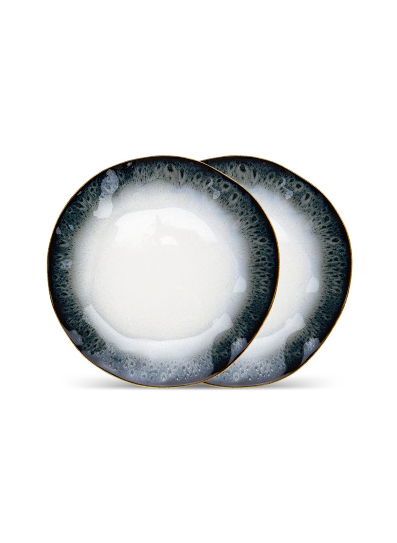 Fissman Set of 2 Dinner Plates 26cm Galactica, Porcelain Plate For Serving, Main Courses And Meals, Microwave, Oven, and Dishwasher Safe, Scratch Resistant, Kitchen Tableware  - Image 1