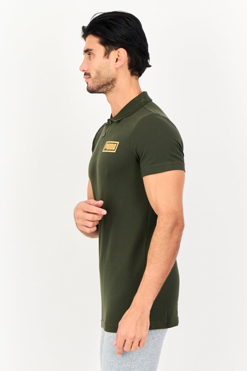 PUMA Men Slim Fit Short Sleeve Outdoor Polo Shirt, Olive - Image 3