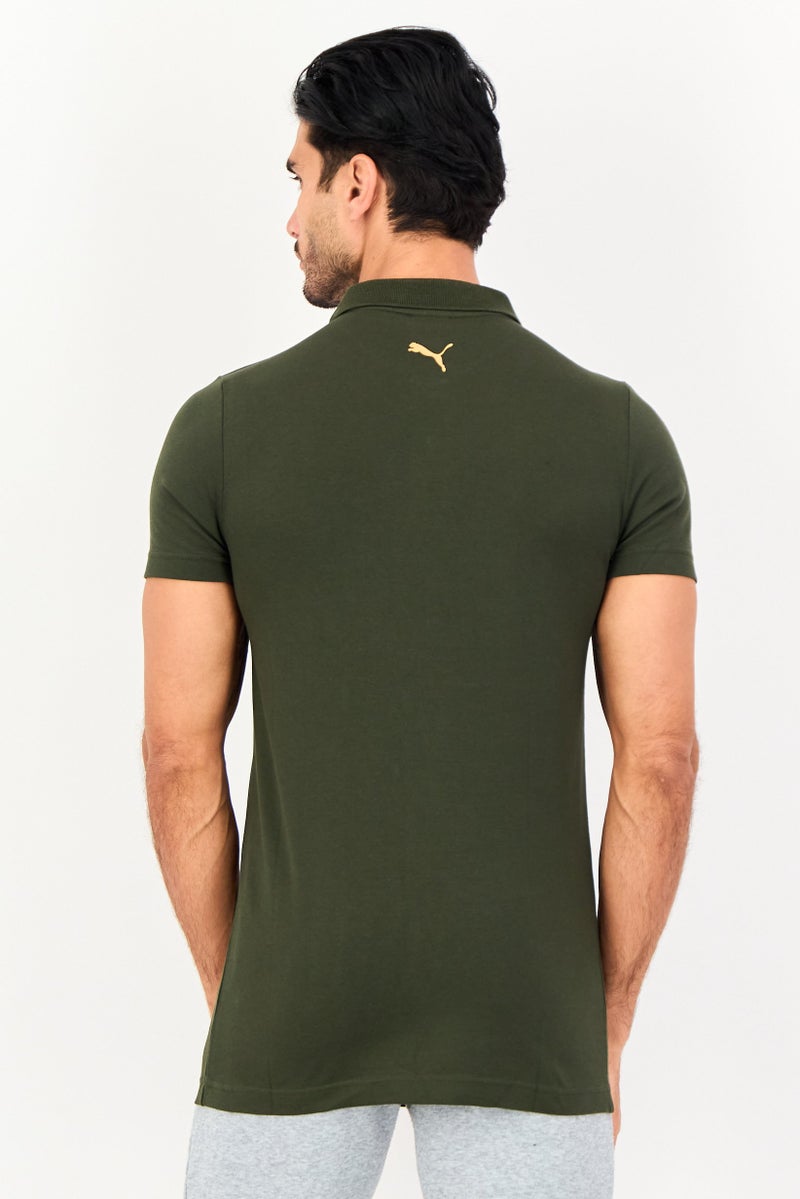 PUMA Men Slim Fit Short Sleeve Outdoor Polo Shirt, Olive - Image 4