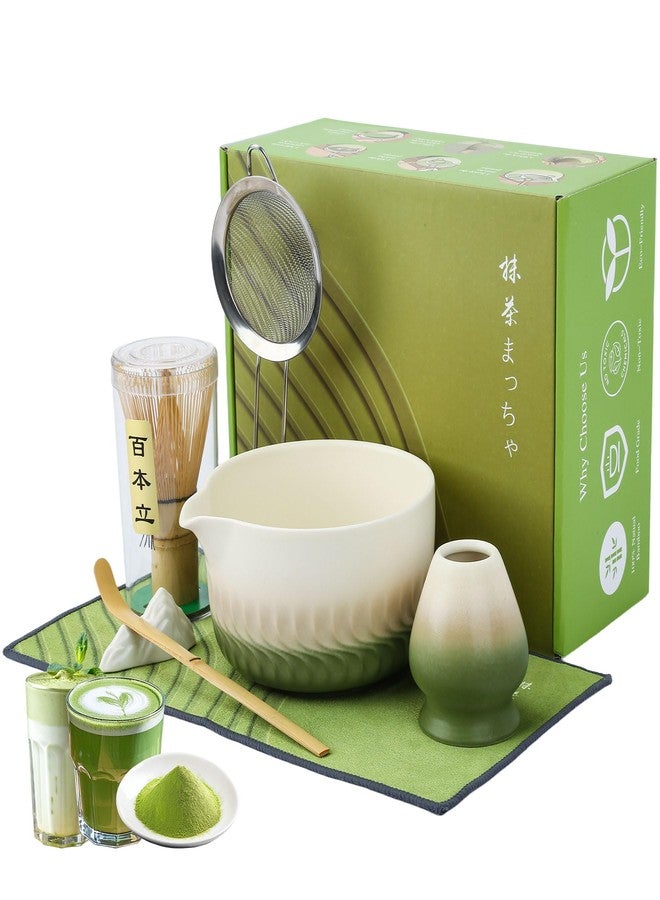 CalmBloom Matcha Whisk Set, 7Pcs Matcha Kit, Ceramic Matcha Bowl Set with Bamboo Whisk, Tools and Tea Towel, Complete Matcha Making Kit, Traditional Japanese Tea Tools - Image 1