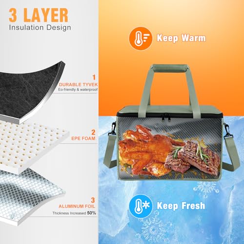EddHomes BBQ Blanket for Resting Meat Reusable Insulated Brisket Resting Blanket Large Capacity BBQ Meat Blanket Bag with Adjustable Shoulder Strap Smoker Meat Insulated Resting Bag for BBQ Meat - Image 3