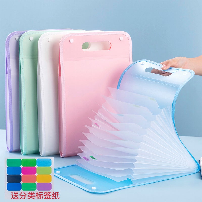 Organ Bag Test Paper Storage Bag Folder Student A4 Folder Large Capacity Storage Book Multi-Layer Vertical Portable - Image 2
