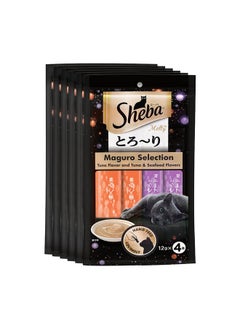 Sheba Melty Premium Lickable Creamy Cat Treats, Maguro Selection, Tuna Flavour And Tuna & Seafood Flavours, 6 X 48 G (Pack Of 6), Ideal For Bonding, Adult  - Image 1