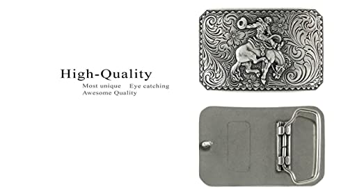 Belts.com HA0150 Antique Silver Bronco Rider Cowboy Belt Buckle, Fits 1-1/2"(38mm) Belt (Antique Silver) - Image 4