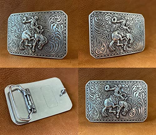 Belts.com HA0150 Antique Silver Bronco Rider Cowboy Belt Buckle, Fits 1-1/2"(38mm) Belt (Antique Silver) - Image 3