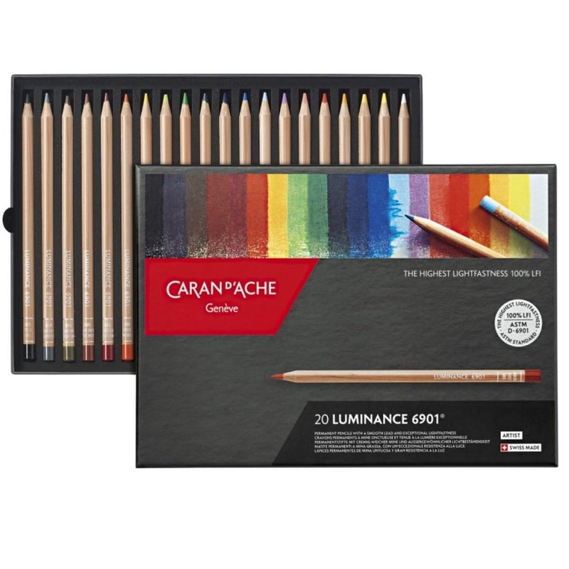 Caran d'Ache CREATIVE ART MATERIALS Caran D'ache Luminance Colored Pencil Set of 20 (6901.720) - Image 1