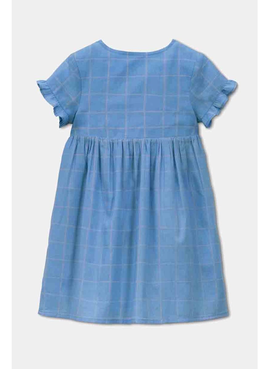 Tchibo Toddlers Girl Woven Midi Dress, Blue  - Image 2