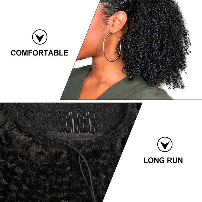 1 Pc 20in Curly Ponytail Extension Drawstring Ponytail Ponytail Extension - Image 5