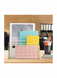 Y&D Desktop Mail Organizer File Metal Wire Sorter Letter Magazine Rack for Letters, Mails, Books, Postcards, Brochures, Holder (3 Slot, Gold)  - Image 4