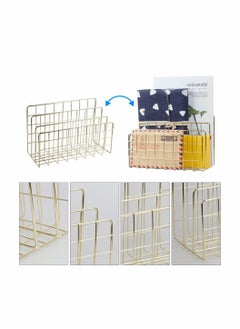 Y&D Desktop Mail Organizer File Metal Wire Sorter Letter Magazine Rack for Letters, Mails, Books, Postcards, Brochures, Holder (3 Slot, Gold)  - Image 3