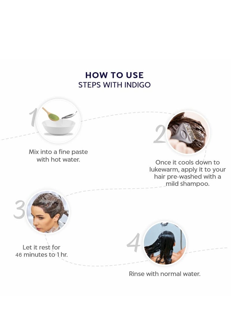 Indus Valley Bio Organic Herbal Indigo Powder | Triple-Sifted Microfine for Natural Hair Coloring | Covers Early Greys & Protects Hair from Damage | 400g - Image 3